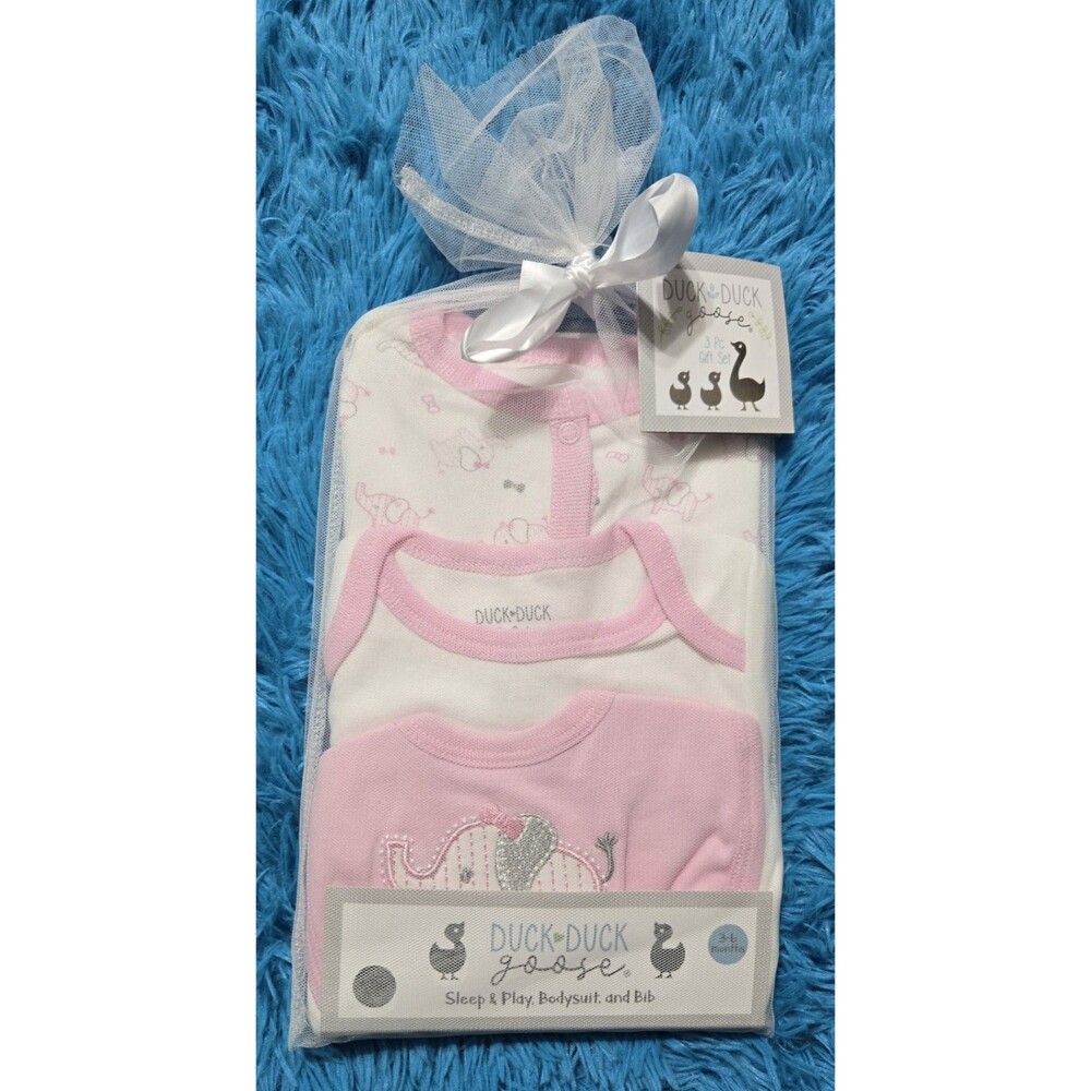 Duck Duck Goose 3pc Gift Set 3-6 Months- Sleep&Play, Bodysuit, & Bib